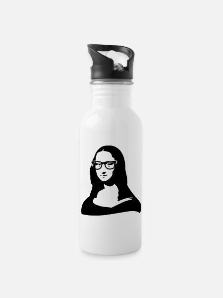 Mona Lisa-Das Geheimnis ihres Lächelns-neue Brille - Gourde avec paille intégrée - blanc