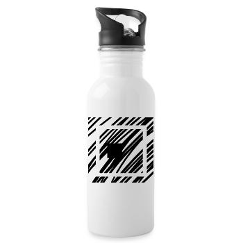 AbstrakterWürfel - Water bottle with straw - white - Right