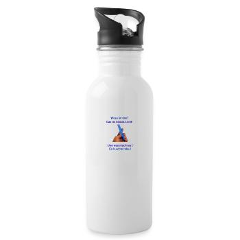 Blaues Licht - Trinkflasche mit integriertem Trinkhalm - Weiß - Rechts