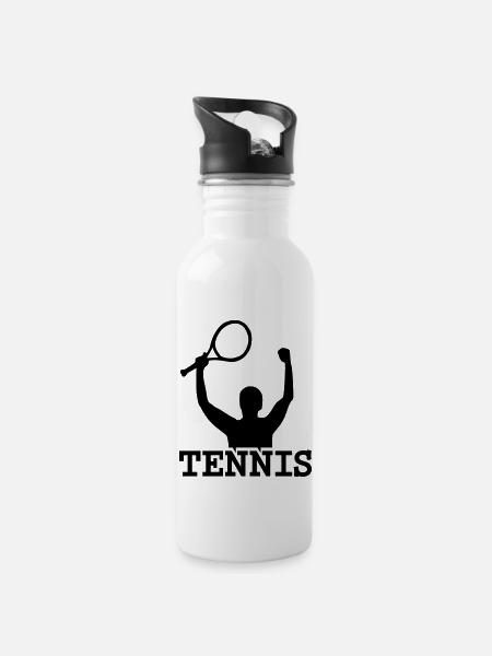 Tennis - Gourde avec paille intégrée - blanc