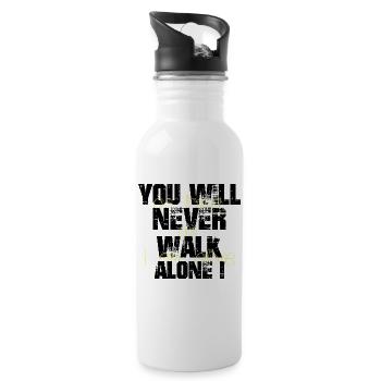You never want to walk alone - Water bottle with straw - white - Right