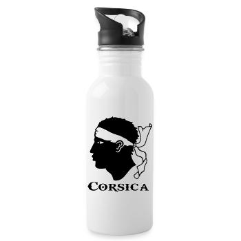 corsica Korsika - Trinkflasche mit integriertem Trinkhalm - Weiß - Rechts