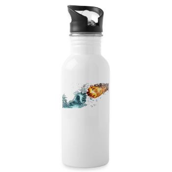 fire and water - Water bottle with straw - white - Right