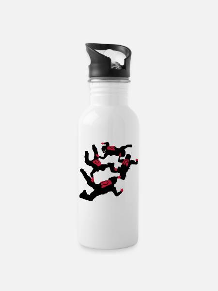 skydive - Trinkflasche mit integriertem Trinkhalm - Weiß