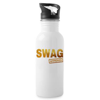 Bold Retro Typography Design - Water bottle with straw - white - Right