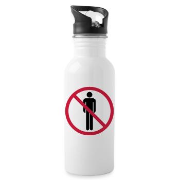 verboten schild keine menschen zone gebiet pictogr - Trinkflasche mit integriertem Trinkhalm - Weiß - Rechts