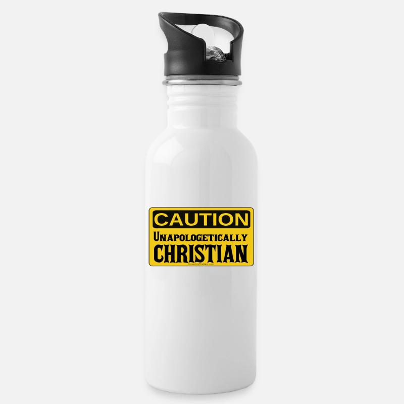 Unapologetically Christian - Water bottle with straw - white