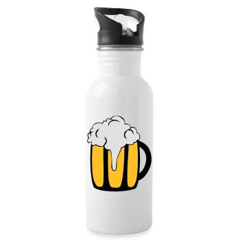 Bierglas - Trinkflasche mit integriertem Trinkhalm - Weiß - Rechts