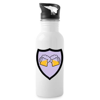 Bier Emblem 3c - Trinkflasche mit integriertem Trinkhalm - Weiß - Rechts