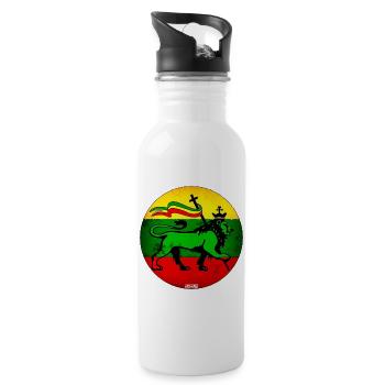 Lion Judah Reggae Flag - Gourde avec paille intégrée - blanc - Droite