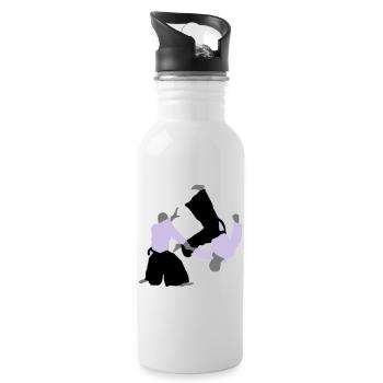 Aikido - Trinkflasche mit integriertem Trinkhalm - Weiß - Rechts