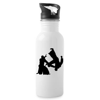 Aikido - Trinkflasche mit integriertem Trinkhalm - Weiß - Rechts