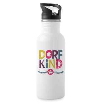 Dorfkind - Trinkflasche mit integriertem Trinkhalm - Weiß - Rechts