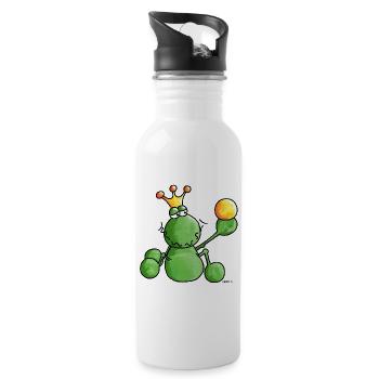 Kugel King - Froschkönig - Frosch - Trinkflasche mit integriertem Trinkhalm - Weiß - Rechts