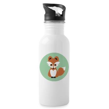 fuchs - Trinkflasche mit integriertem Trinkhalm - Weiß - Rechts