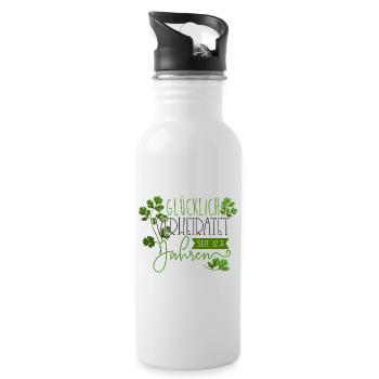Petersilienhochzeit 3 - Trinkflasche mit integriertem Trinkhalm - Weiß - Rechts