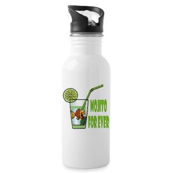 Mojito und Goldfisch - Trinkflasche mit integriertem Trinkhalm - Weiß - Rechts