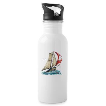 yacht - Gourde avec paille intégrée - blanc - Droite