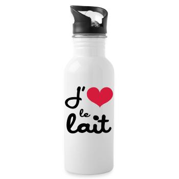 J'aime le lait - Bébé - Gourde avec paille intégrée - blanc - Droite
