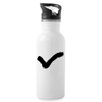 Hacken - Trinkflasche mit integriertem Trinkhalm - Weiß - Rechts