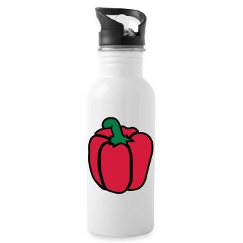 Bell pepper - Water bottle with straw - white - Right