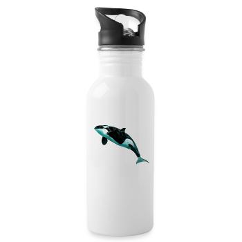 Orca - Trinkflasche mit integriertem Trinkhalm - Weiß - Rechts