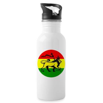 Lion de Juda dans le style rastafari - Gourde avec paille intégrée - blanc - Droite