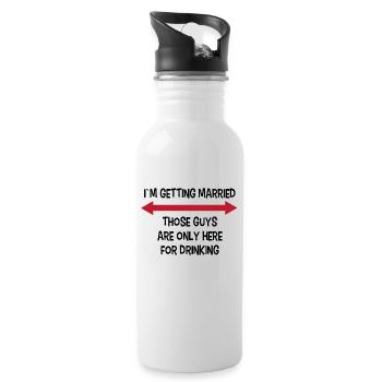 Party Bachelor Party Funny saying wedding - Water bottle with straw - white - Right