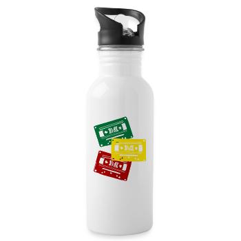 Kassettenfarben Trio - Trinkflasche mit integriertem Trinkhalm - Weiß - Rechts