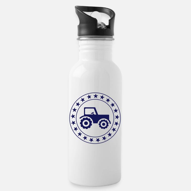 Agriculture - Fermier - Gourde avec paille intégrée - blanc