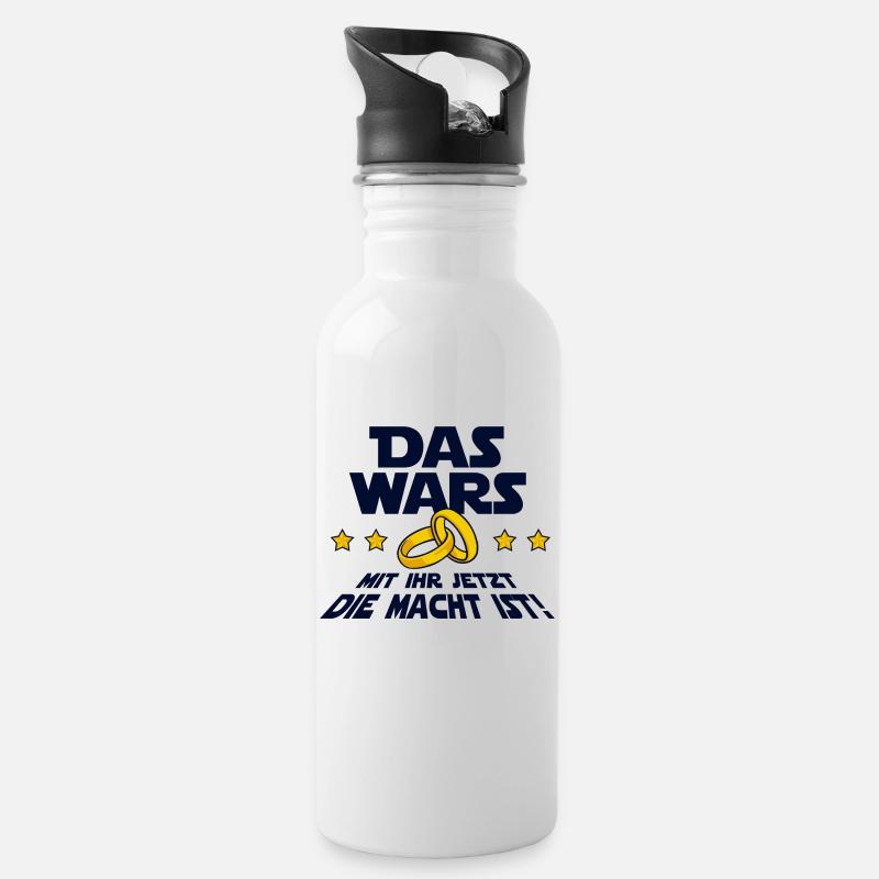 Das Wars Spruch Hochzeit Junggesellenabschied - Trinkflasche mit integriertem Trinkhalm - Weiß