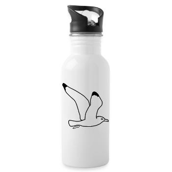fliegende moewe vogel urlaub - Trinkflasche mit integriertem Trinkhalm - Weiß - Rechts