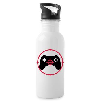 Gamer / Gaming - Gourde avec paille intégrée - blanc - Droite