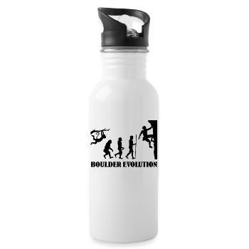 Boulder Evolution Klettern Bergsteigen Boulderer - Trinkflasche mit integriertem Trinkhalm - Weiß - Rechts