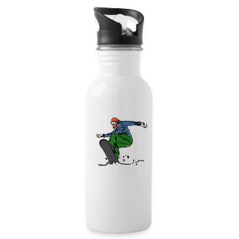 snowboarder - Water bottle with straw - white - Right