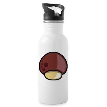 lustiger Pilz comic cartoon Pilze Wald Sammeln - Trinkflasche mit integriertem Trinkhalm - Weiß - Rechts
