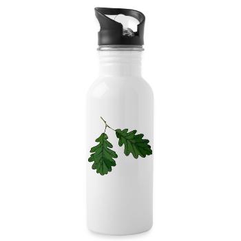 Oak leaf oak leaf - Water bottle with straw - white - Right
