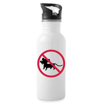 verboten schild zone keine maus symbol maeuschen s - Trinkflasche mit integriertem Trinkhalm - Weiß - Rechts