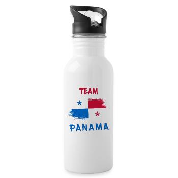 Équipe Panama / Drapeau - Gourde avec paille intégrée - blanc - Droite