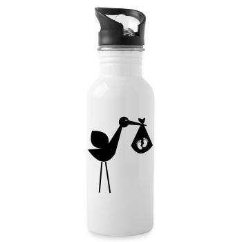 storch_baby - Trinkflasche mit integriertem Trinkhalm - Weiß - Rechts