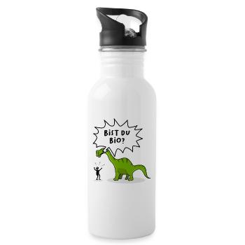 Vegetarian Dinosaur Funny Funny Saying Fun - Water bottle with straw - white - Right