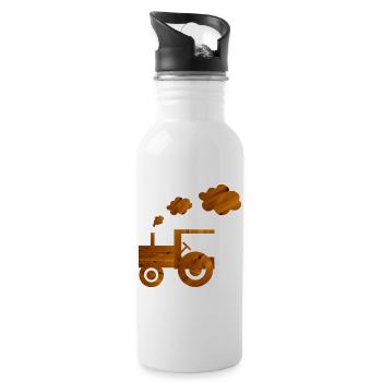 traktor landwirtschaft spielzeug - Trinkflasche mit integriertem Trinkhalm - Weiß - Rechts