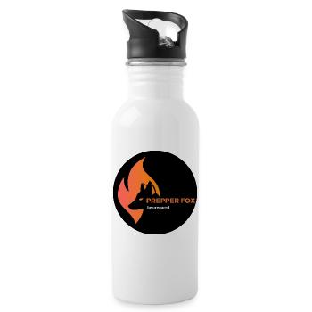 logo transparent - Gourde avec paille intégrée - blanc - Droite