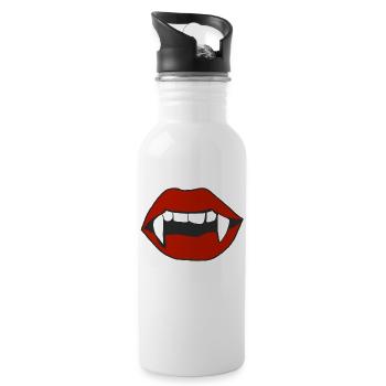 Vampire Halloween Lèvres - Gourde avec paille intégrée - blanc - Droite