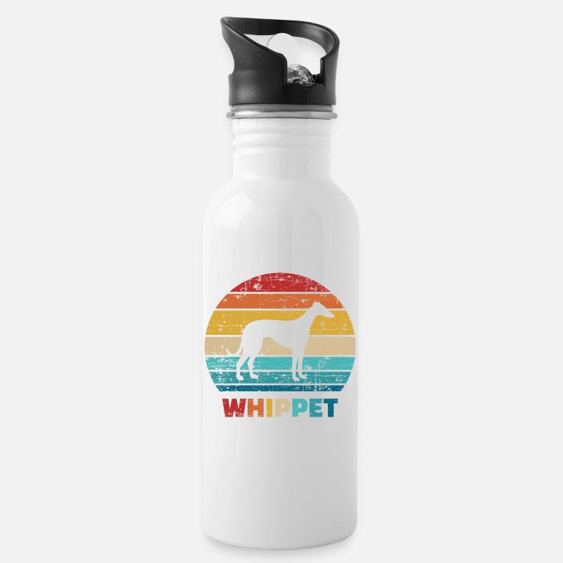 Whippet - Water bottle with straw - white