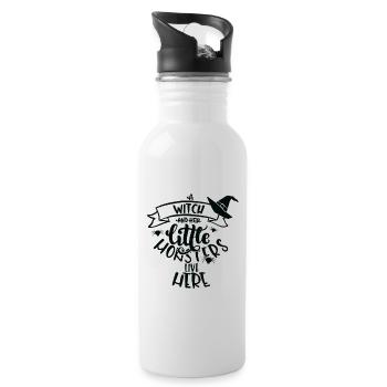Witch witch hat Halloween costume gift - Water bottle with straw - white - Right