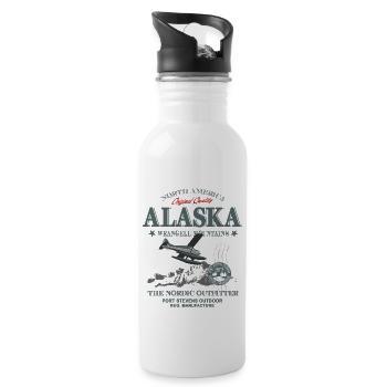 Alaska - Aircraft - Trinkflasche mit integriertem Trinkhalm - Weiß - Rechts
