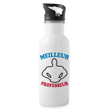 Meilleur professeur - Gourde avec paille intégrée - blanc - Droite