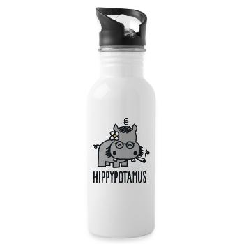 Hippypotamus - Gourde avec paille intégrée - blanc - Droite