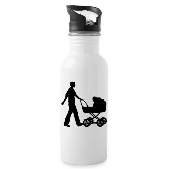vater kind kinderwagen - Trinkflasche mit integriertem Trinkhalm - Weiß - Rechts